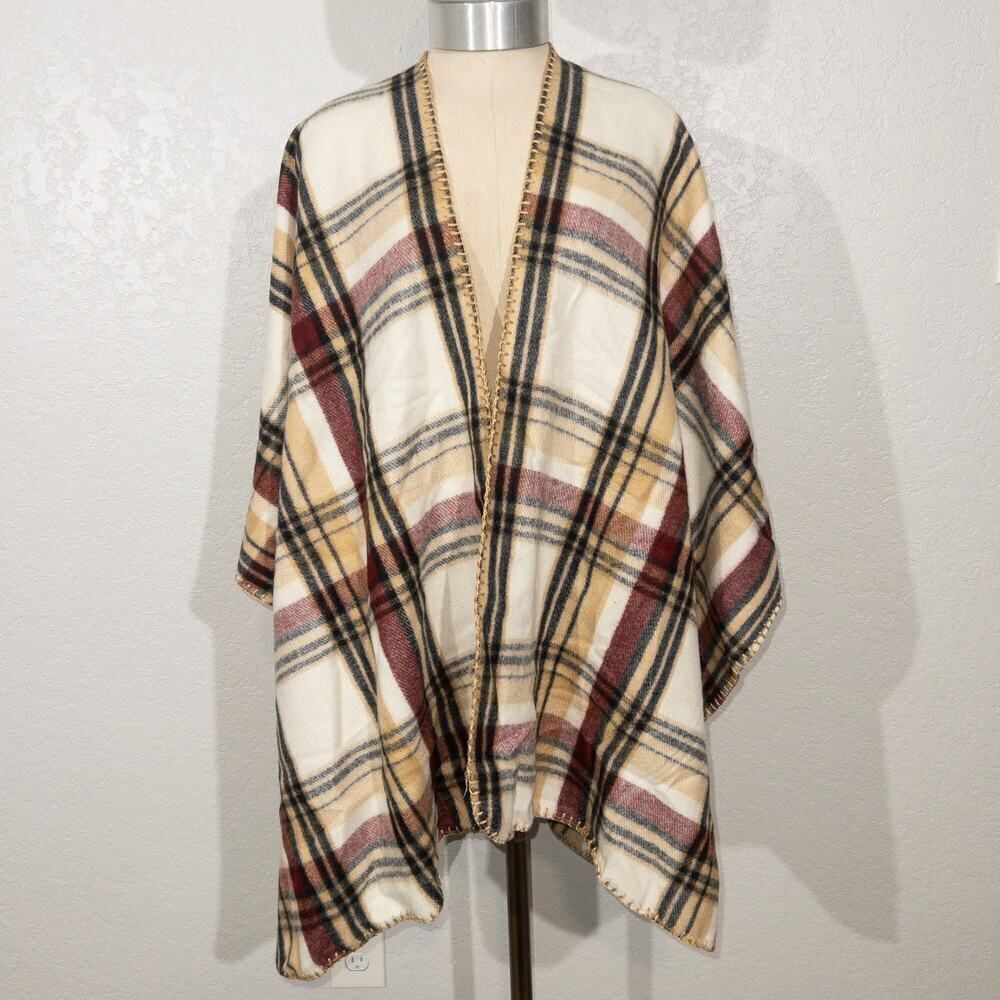 New Woolrich‎ Tan Plaid Blanket Wrap